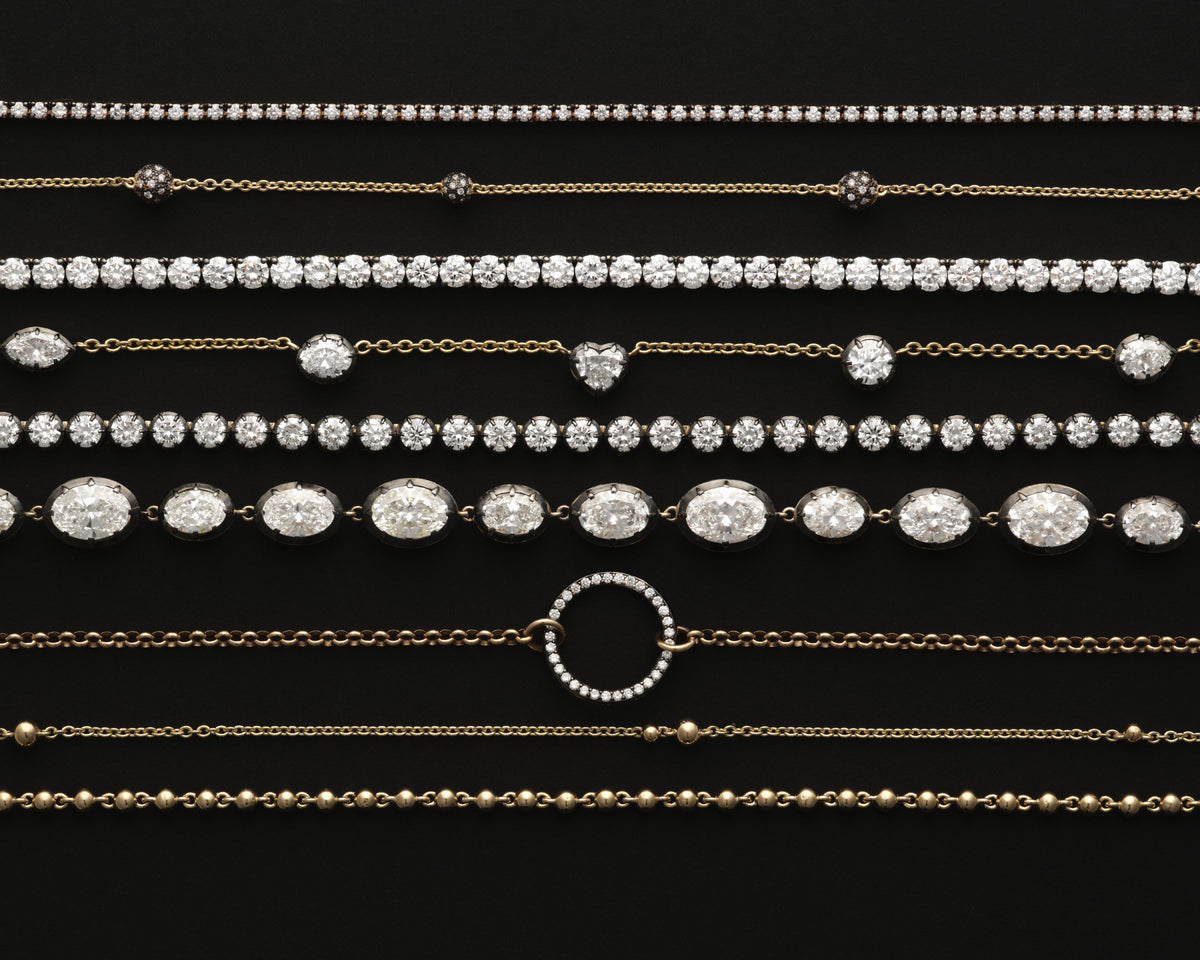 Rivière and La Balle chains layered on black
