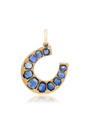 Vintage Victorian sapphire and diamond horseshoe gold charm, angled view