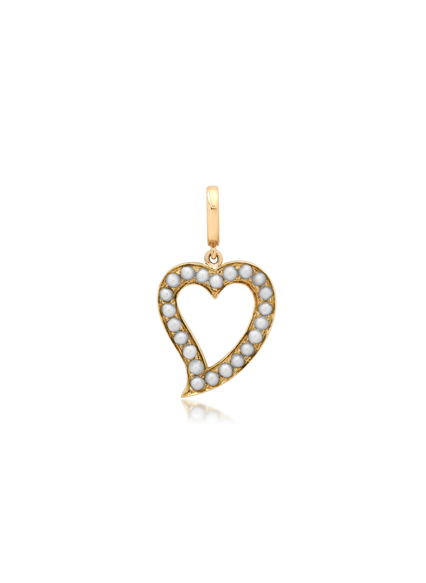 Vintage Victorian Gold and Pearl Witch's Heart Charm