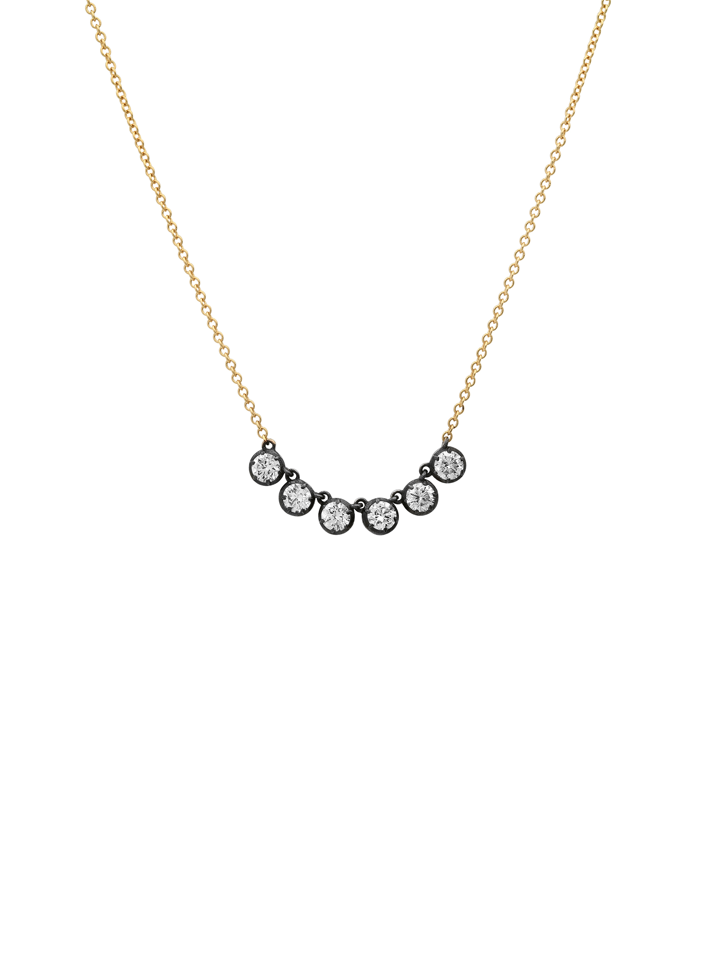 Le Marais Round Brilliant Lab Grown Six Stone Diamond Necklace