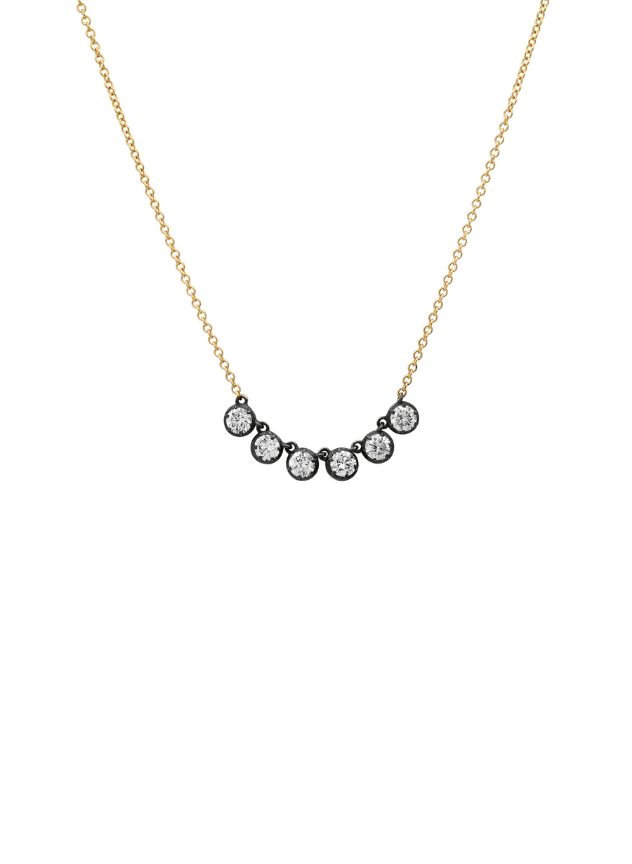 Le Marais six-stone round brilliant lab-grown diamond necklace in 18kt gold