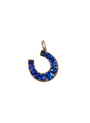 Vintage Victorian natural sapphire and diamond horseshoe gold charm
