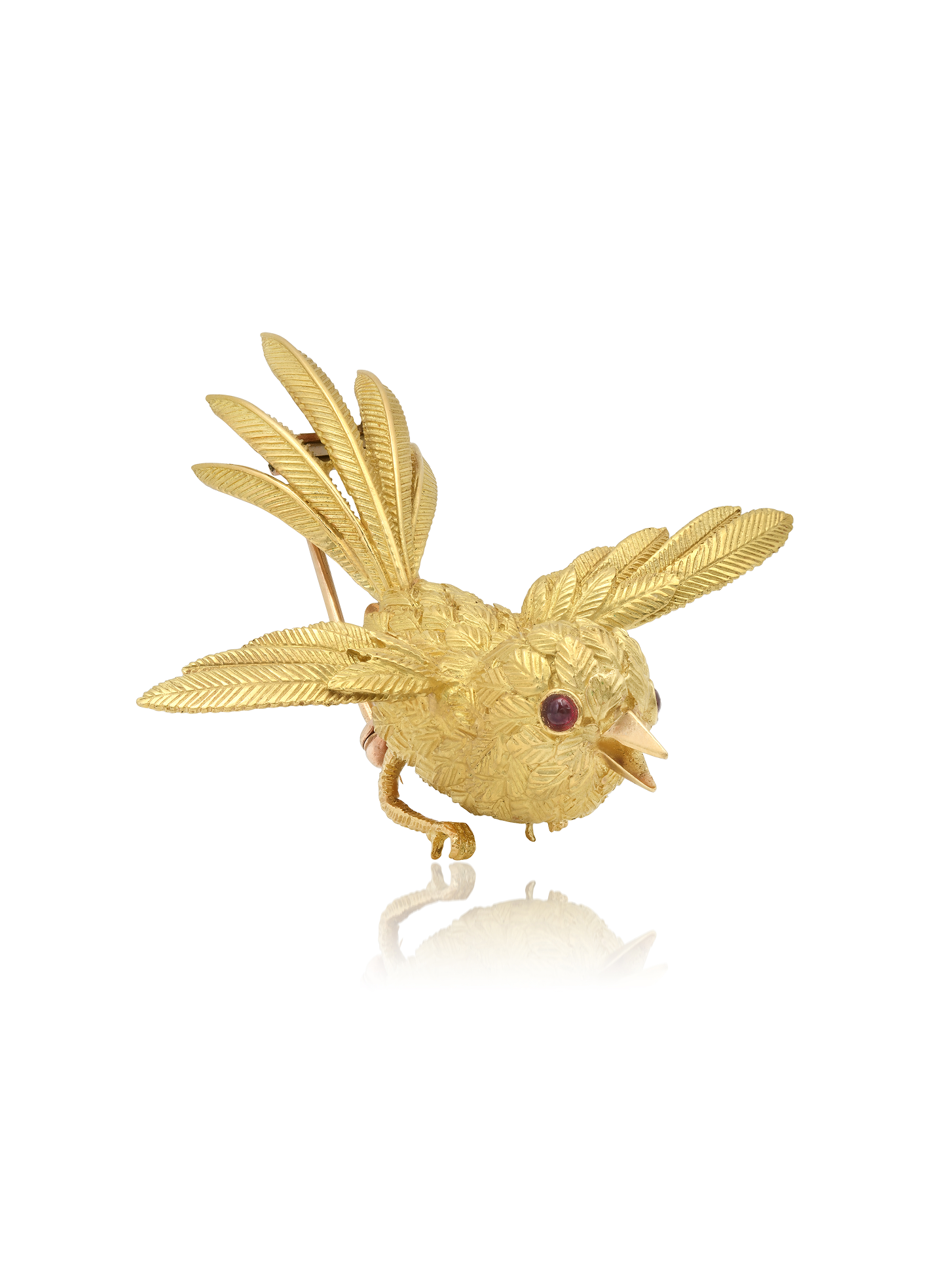 Vintage Van Cleef & Arpels Sculpted Gold Bird Brooch