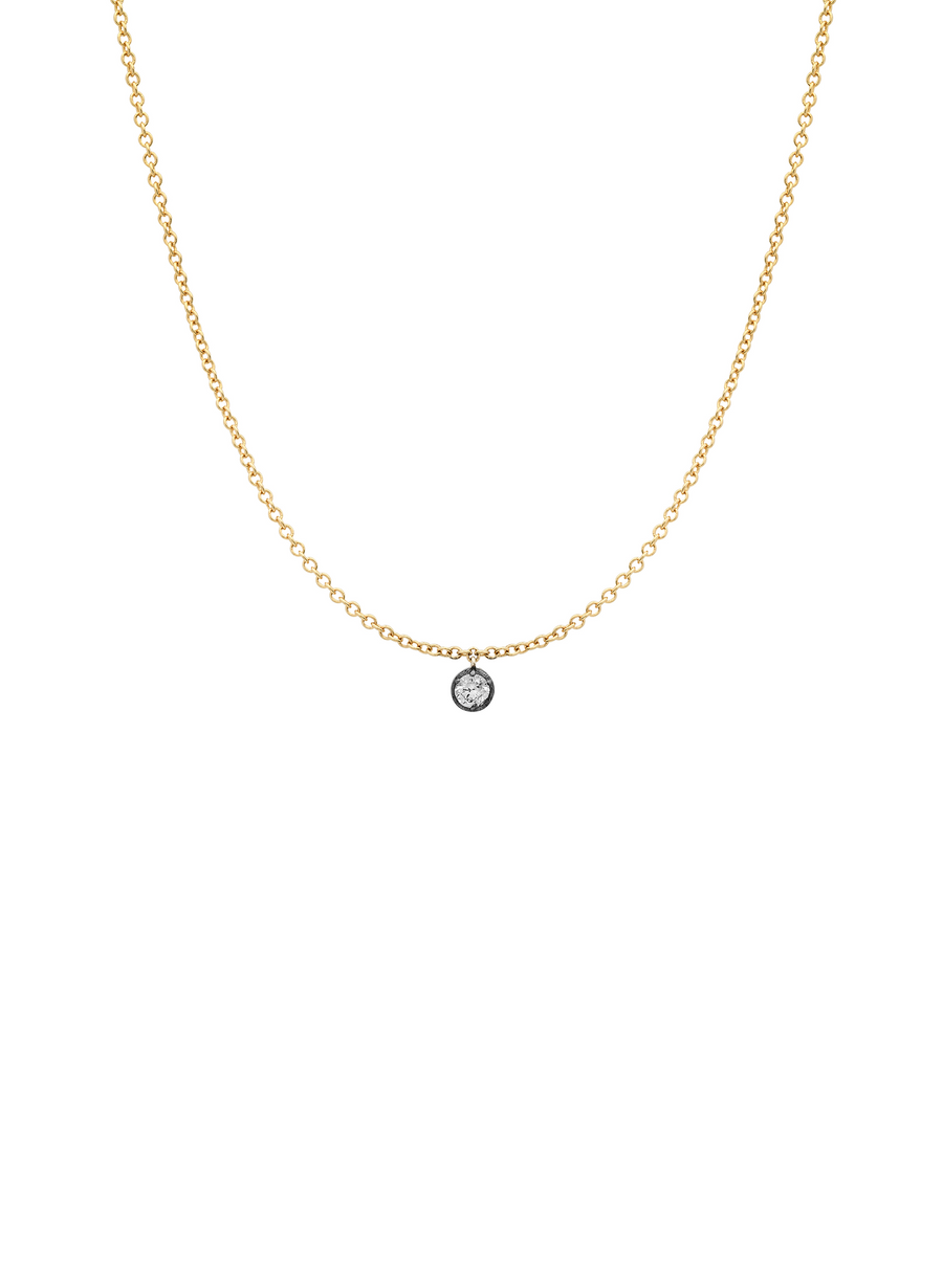Le Marais single-stone round brilliant lab-grown diamond necklace in 18kt gold