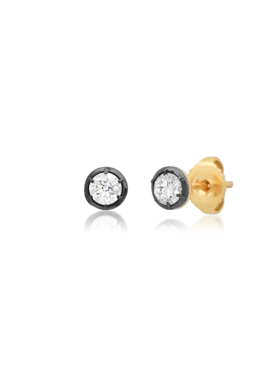 Le Marais Round Brilliant Lab Grown Diamond Stud Earrings