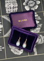 La Mer Akoya Pearl and Lab Grown Pavé Diamond 18 kt Gold Hoop Earrings