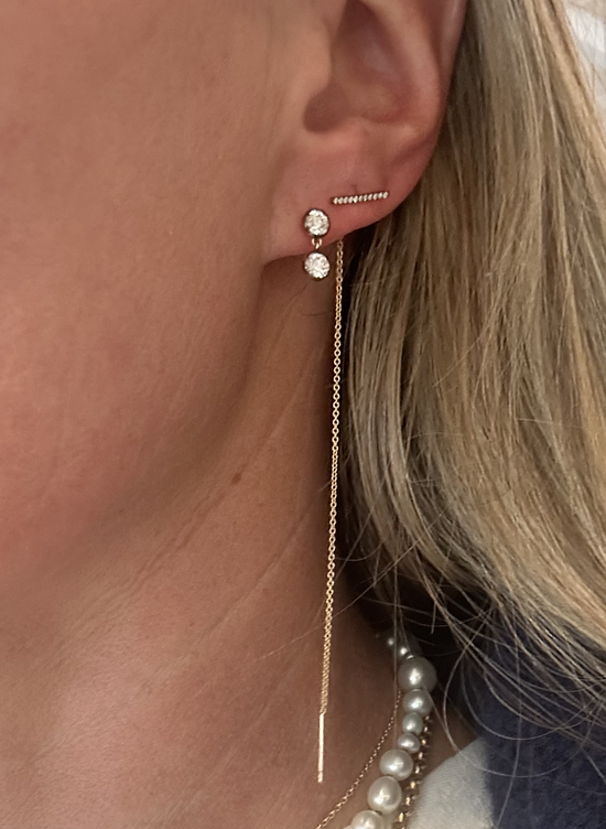 Le Marais Round Brilliant Lab Grown Diamond Drop Earrings