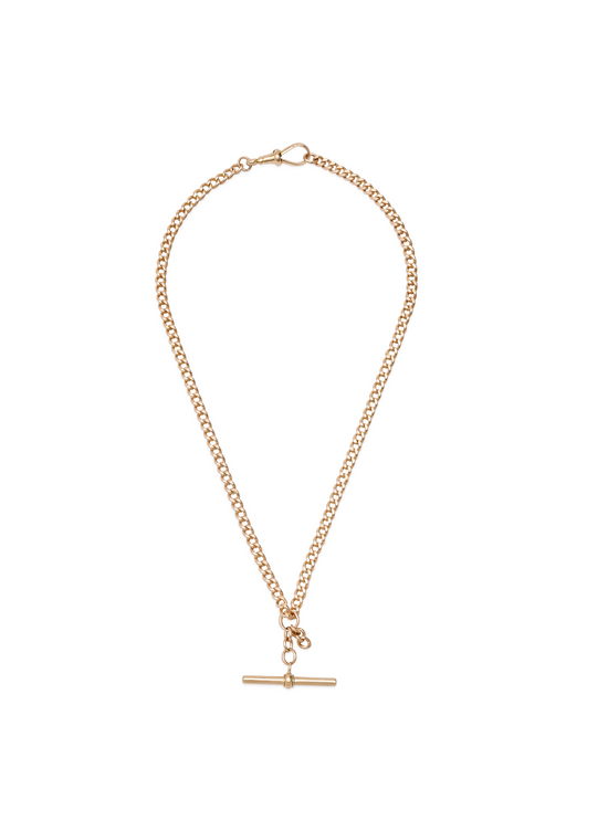 Vintage Victorian 18kt Rose Gold Chain with 1ct Heart Shaped Lab Grown Diamond Charm